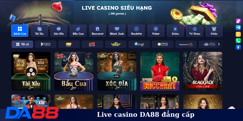Live casino DA88 đẳng cấp