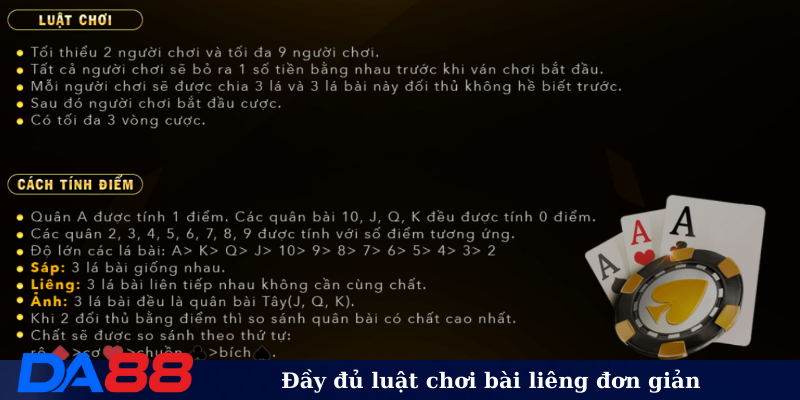 Đầy đủ luật chơi bài liêng đơn giản