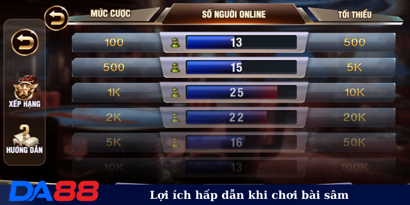 Lợi ích hấp dẫn khi chơi bài sâm