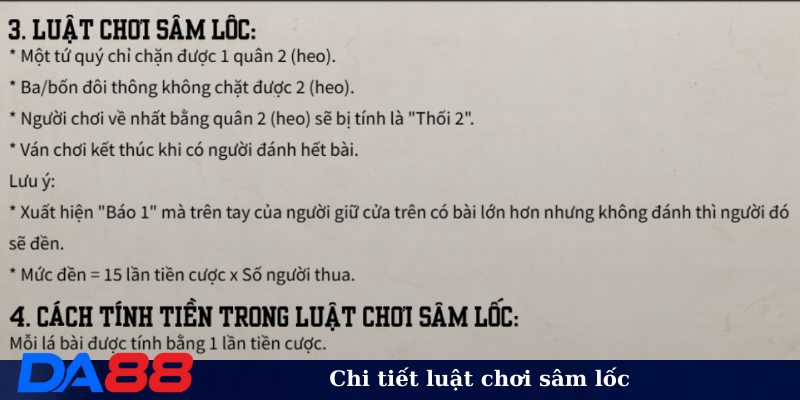 Chi tiết luật chơi sâm lốc