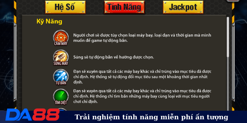 Trải nghiệm tính năng miễn phí ấn tượng