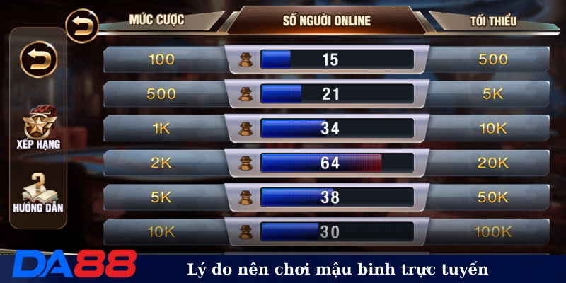 Lý do nên chơi mậu binh trực tuyến