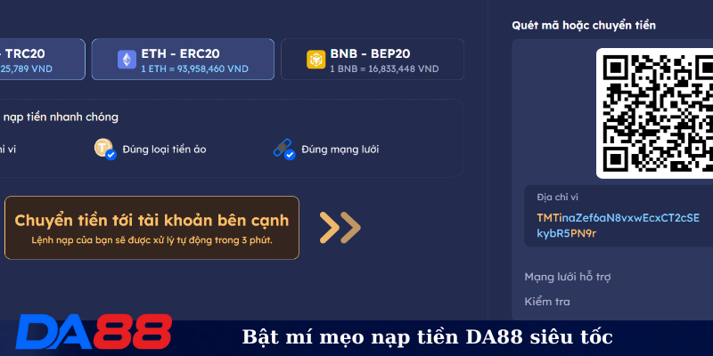 Bật mí mẹo nạp tiền DA88 siêu tốc