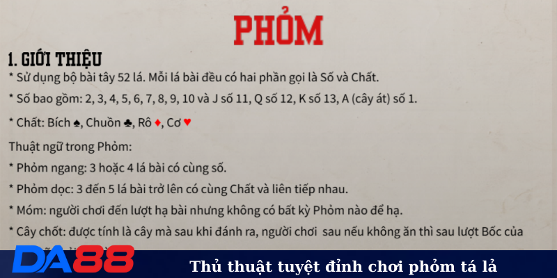 Thủ thuật tuyệt đỉnh chơi phỏm tá lả