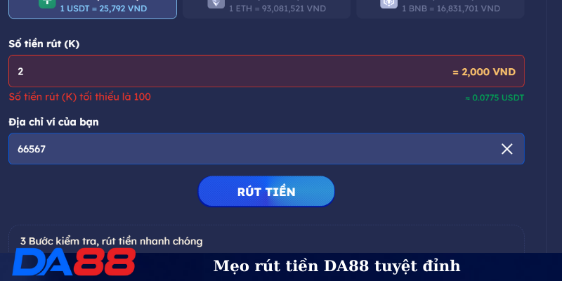 Mẹo rút tiền DA88 tuyệt đỉnh