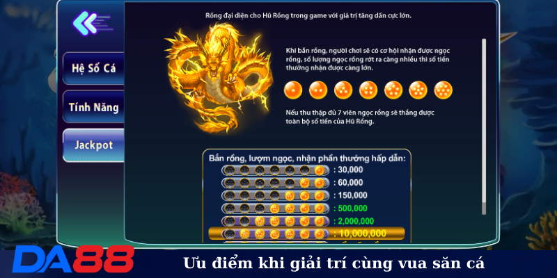 Ưu điểm khi giải trí cùng vua săn cá